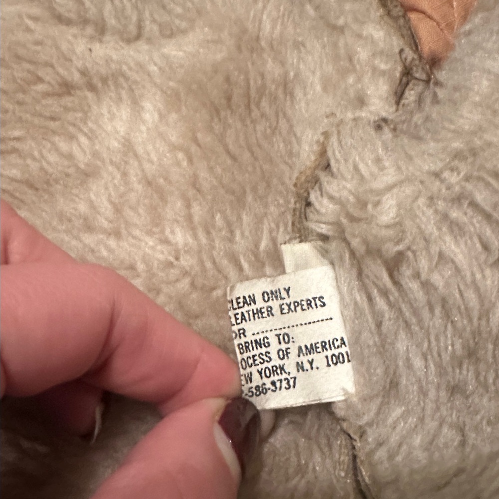 Women's Vintage Tan Shearling leather/suede Coat - Picture 7 of 7